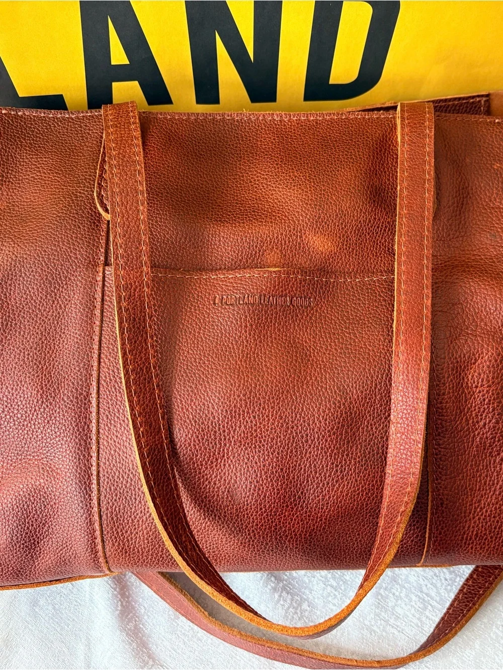 Portland Leather Large Lola Zipper Tote in Nutmeg